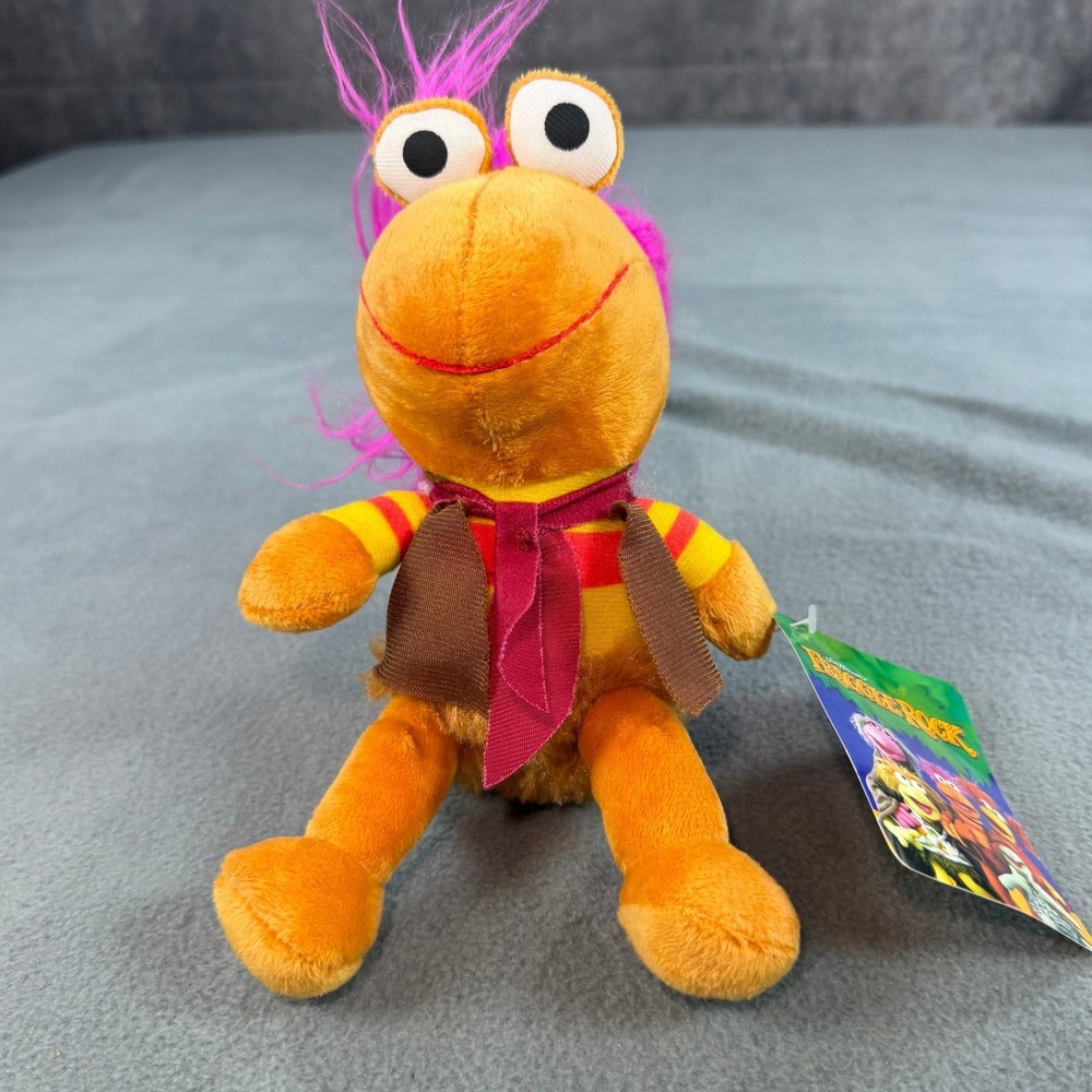 Fraggle Rock Gobo Plush Jim Henson Toy Factory Orange Pink Hair 2022 NWT